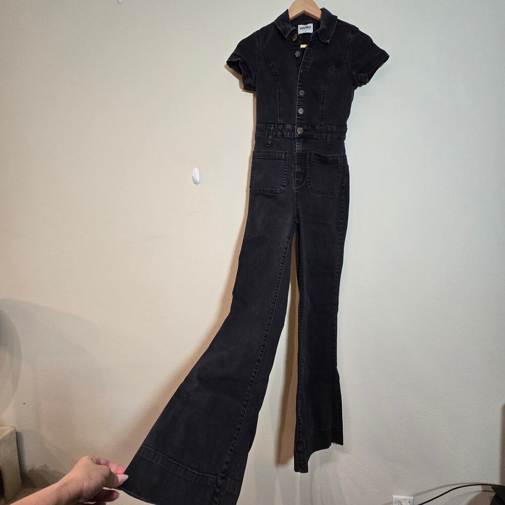 Show Me Your Mumu Everhart Jumpsuit in Pitch Black Sz S - Picture 2 of 8